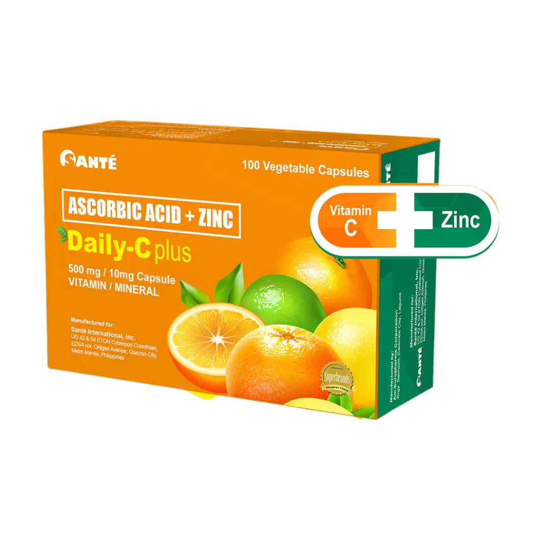 Daily-C Plus, Ascorbic Acid + Zinc (500mg/10mg) x 100's